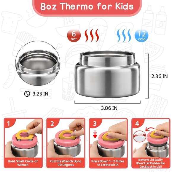 Bento Box Princess Themed Kids Insulated Lunch Bag Leak-Proof Set Maison Huis - Picture 9 of 15